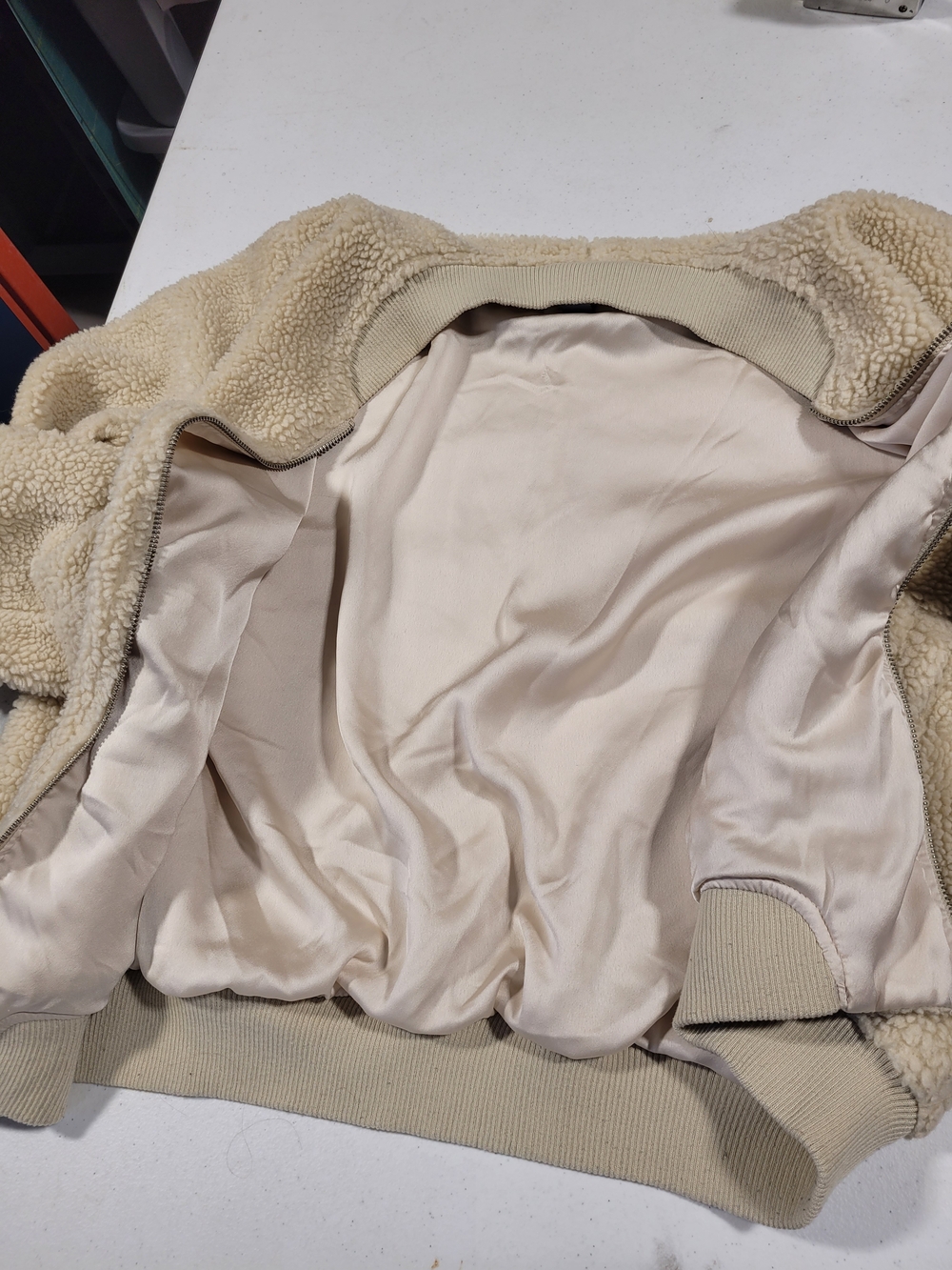 Old Navy Cream Sherpa Zip Bomber Jacket - Picture 4 of 4